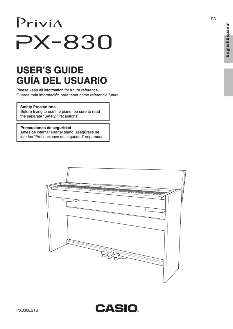 Page 1 de la notice Manuel utilisateur Casio Privia PX-830