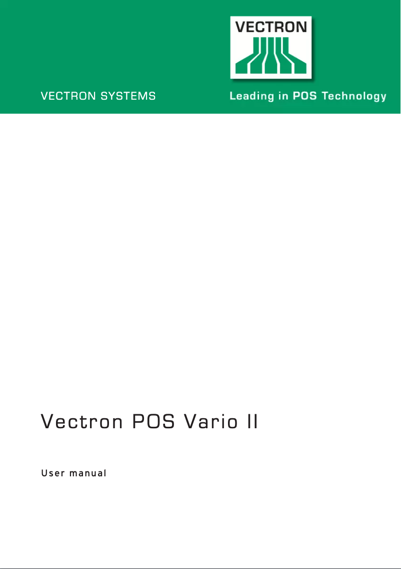 Image de la première page du manuel de l'appareil POS Vario II