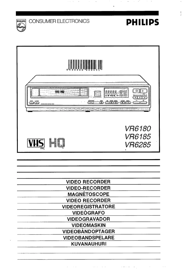 Page n°1 - Manuel utilisateur Philips VR6285