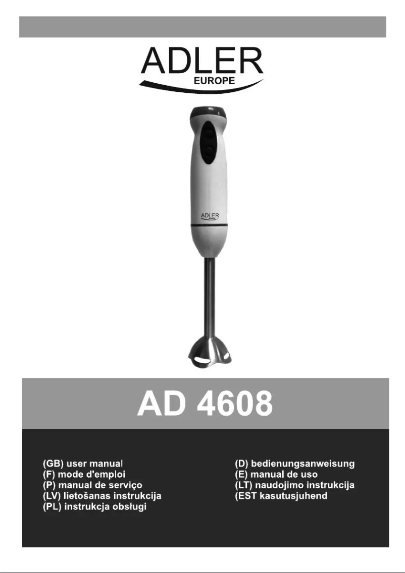 Page 1 de la notice Manuel utilisateur Adler AD 4608