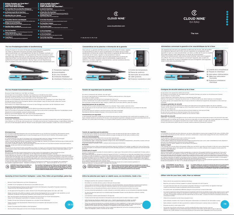 Page 1 de la notice Manuel utilisateur Cloud Nine Wide Iron