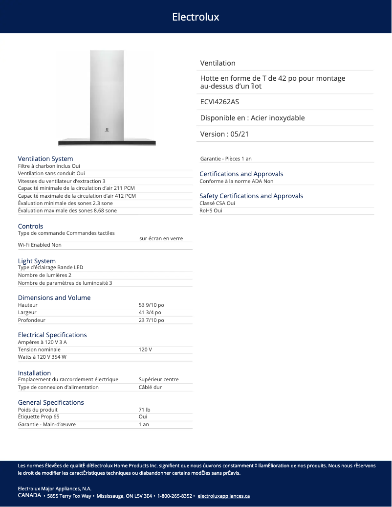 Image de la première page du manuel de l'appareil ECVI4262AS
