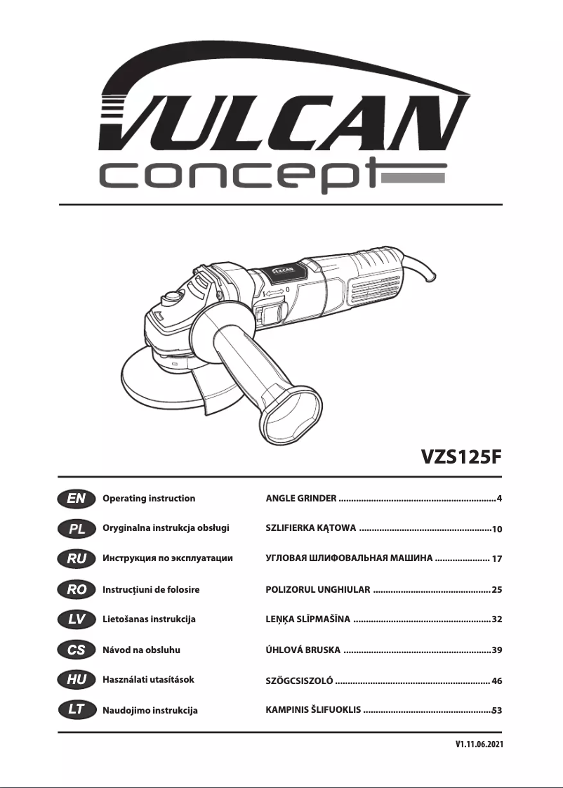 Page 1 de la notice Manuel utilisateur Vulcan VZS125F
