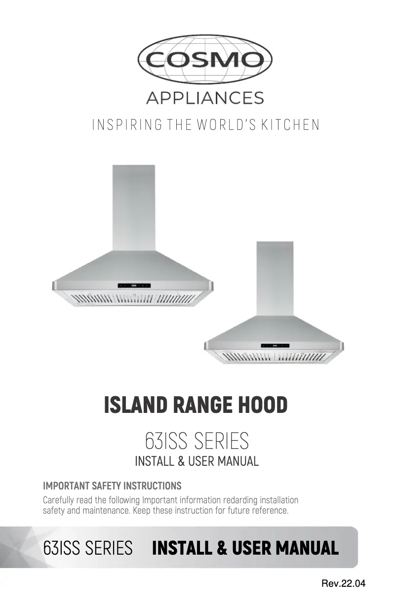 Page 1 de la notice Manuel utilisateur Cosmo COS-63ISS75