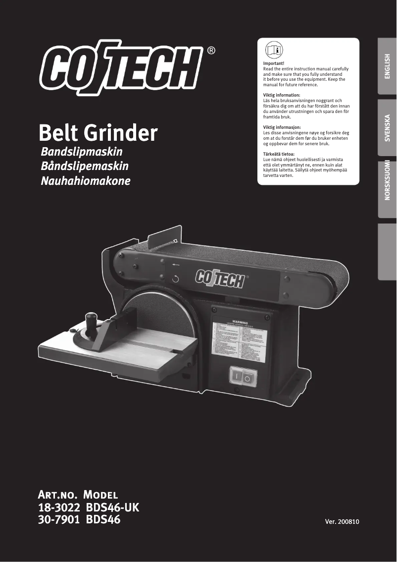 Page 1 de la notice Manuel utilisateur Cotech 30-7901