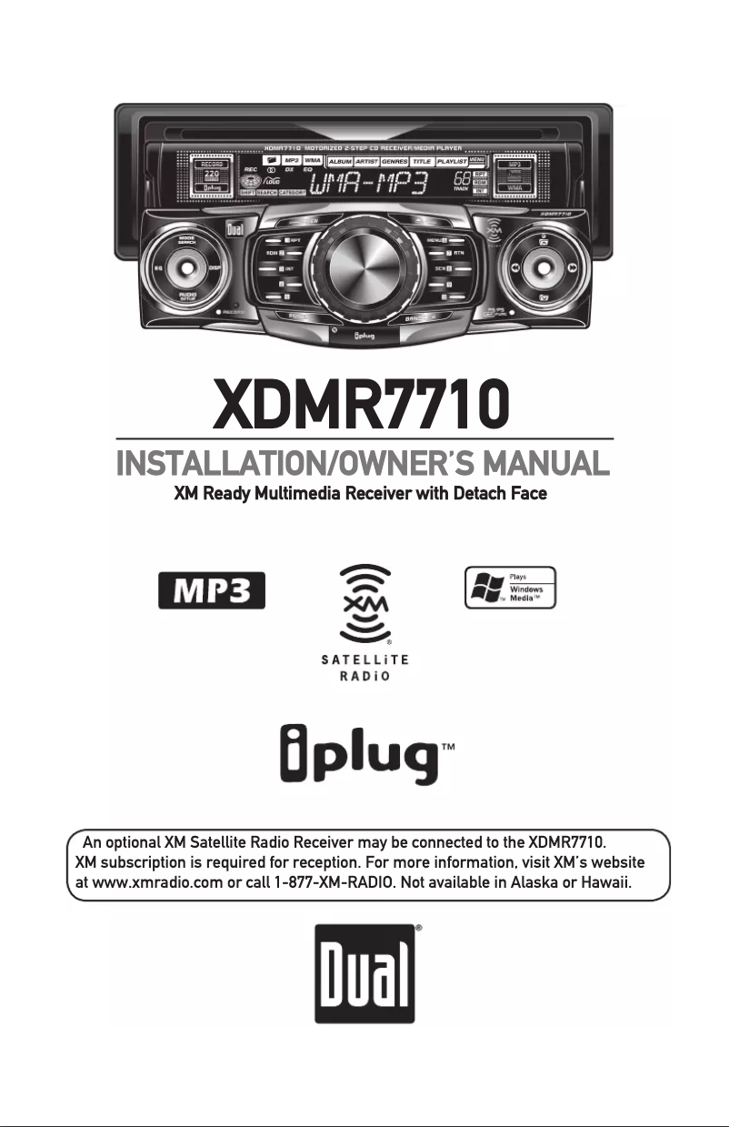 Page 1 de la notice Manuel utilisateur Dual XDMR7710