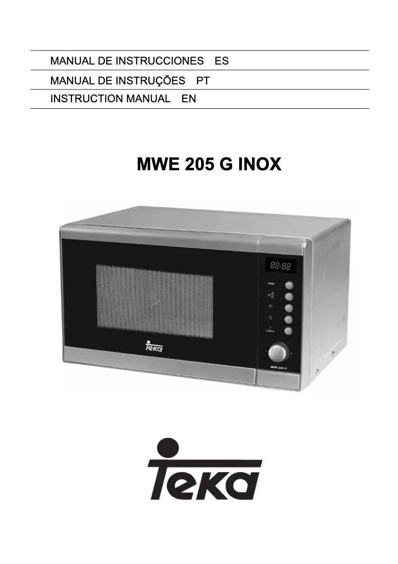 Image de la première page du manuel de l'appareil MWE 205 G INOX
