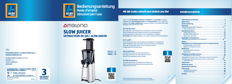 Image de la première page du manuel de l'appareil GT-SJ-01ch