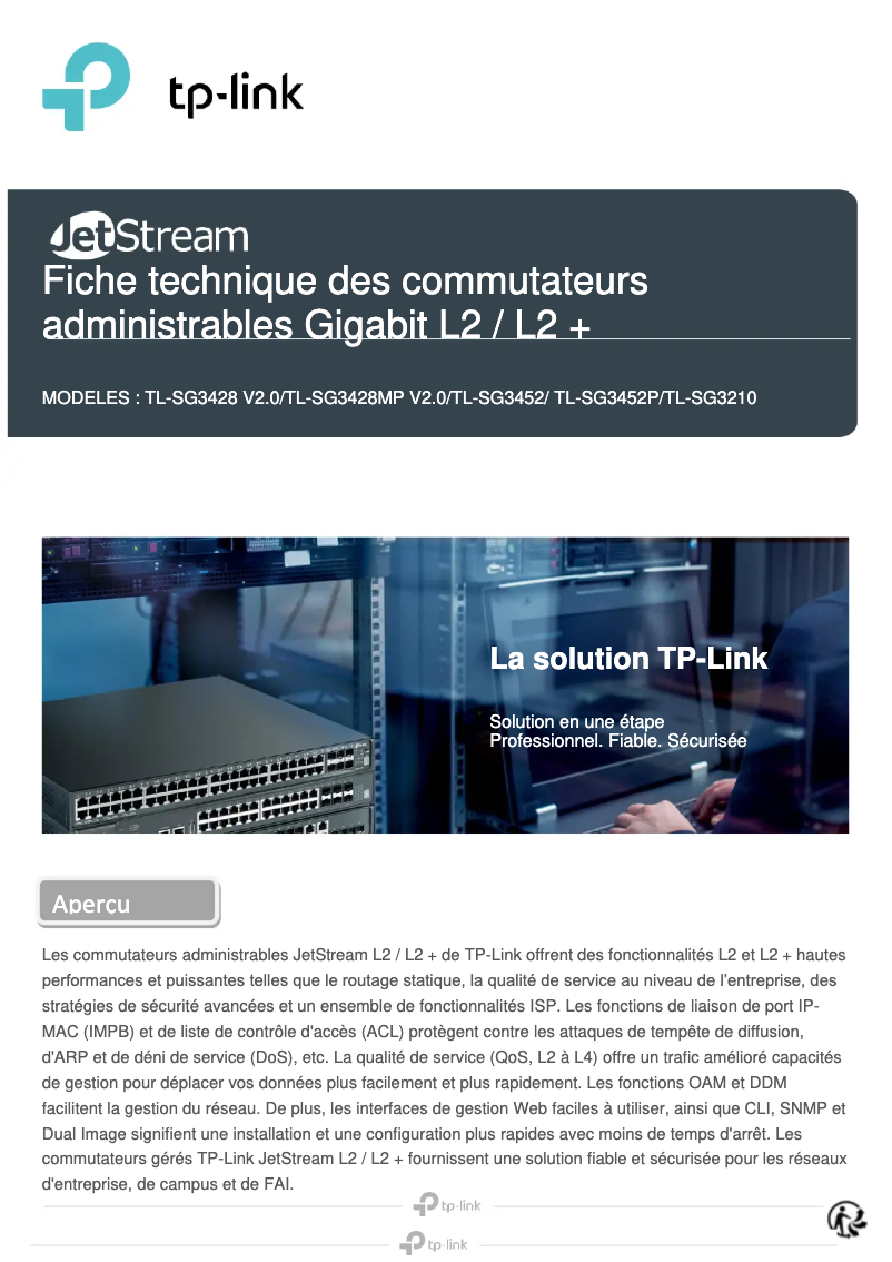 Página 1 del manual Guía de instalación TP-Link TL-SG3452