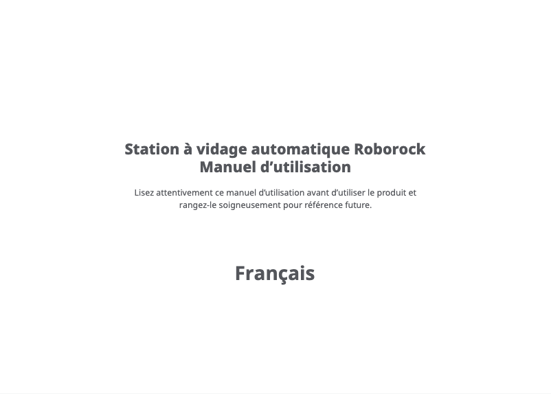 Page n°1 - Manuel utilisateur Roborock Auto-Empty Dock
