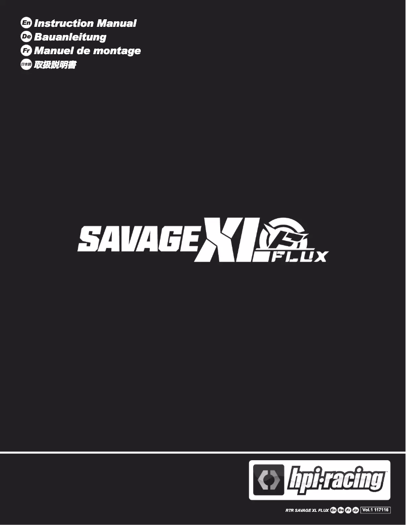 Page n°1 - Manuel utilisateur HPI Racing Savage XL FLUX RTR