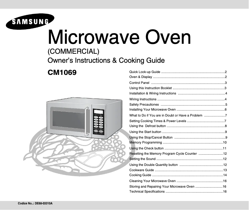 Page 1 de la notice Manuel utilisateur Samsung CM1069