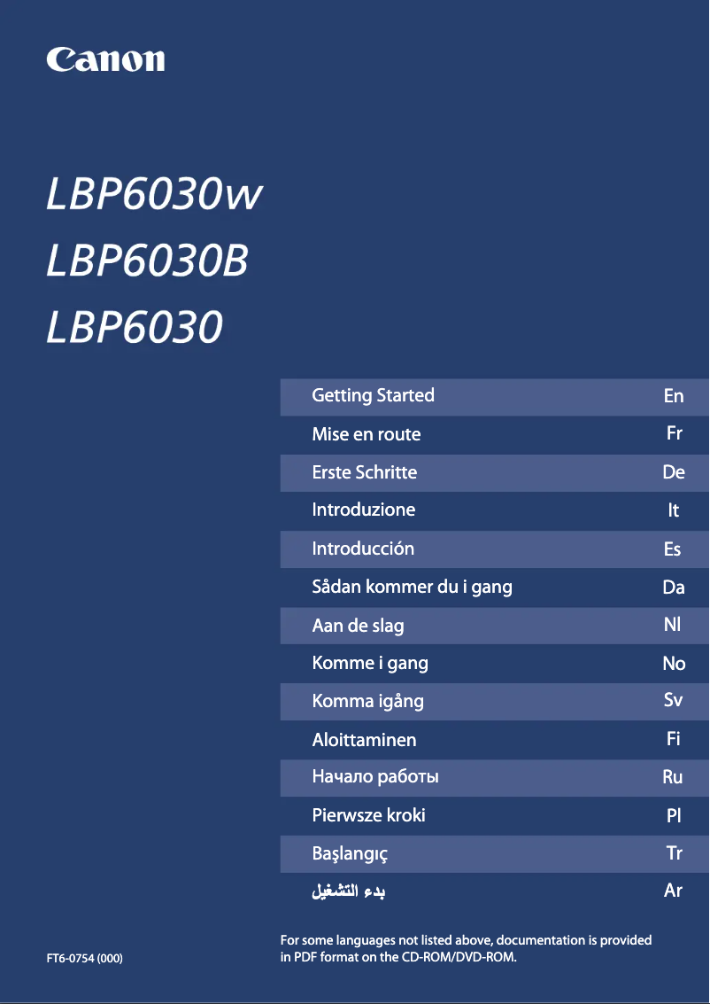 Page 1 de la notice Manuel utilisateur Canon i-SENSYS LBP6030W