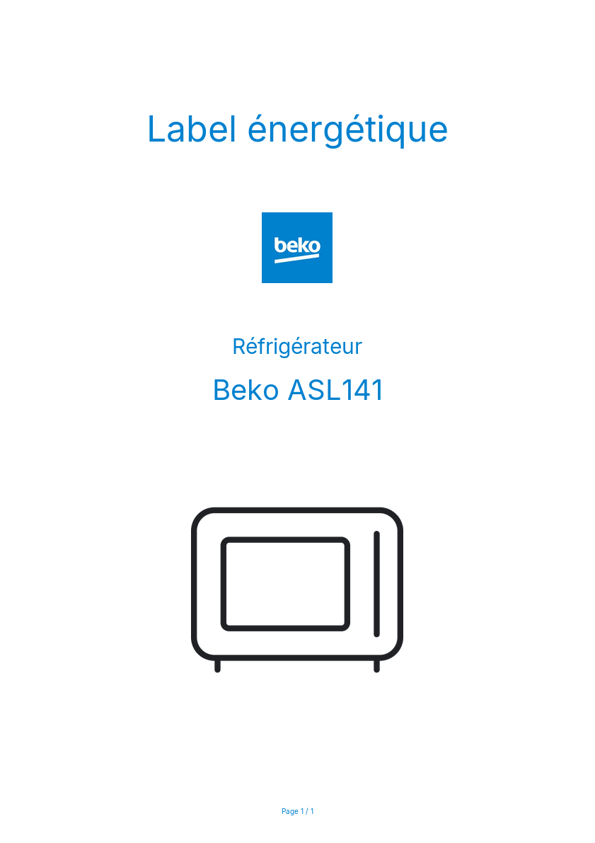 Image de la première page du manuel de l'appareil ASL141