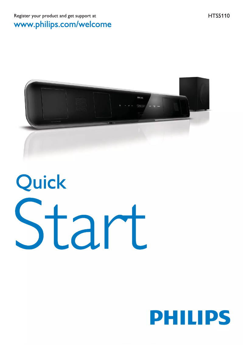 Page 1 de la notice Guide de démarrage rapide Philips HTS5110