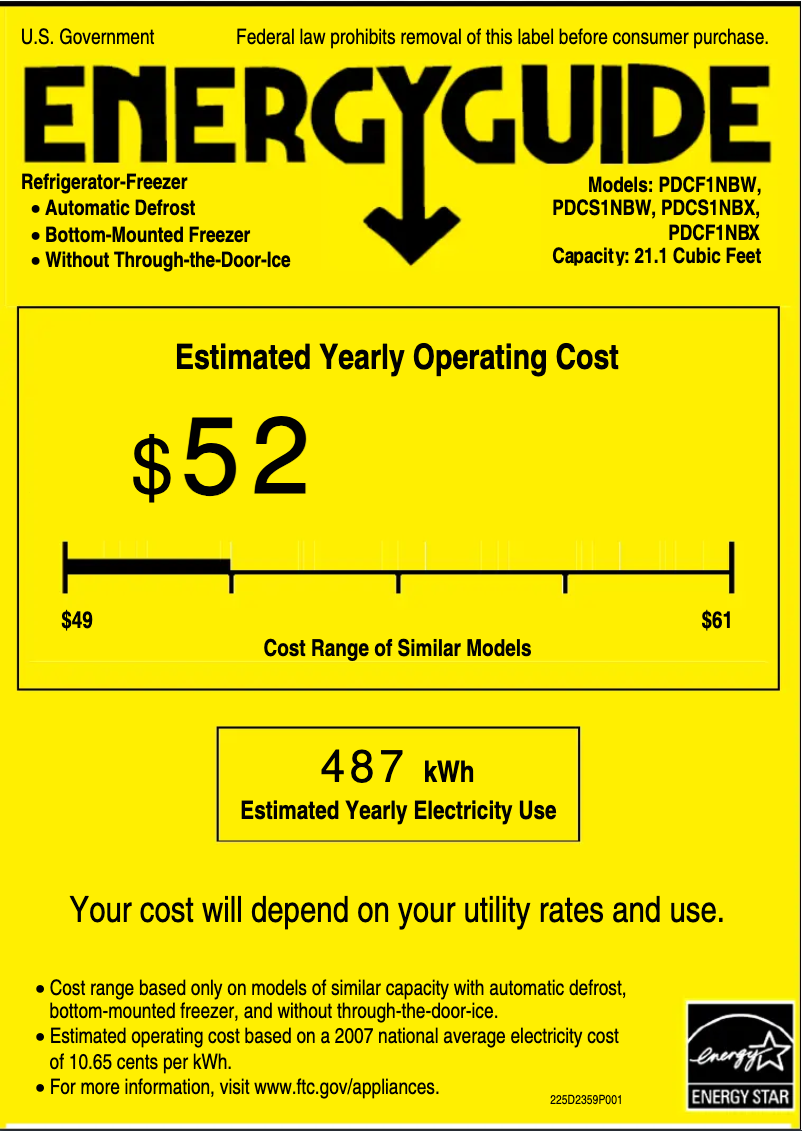 Image de la première page du manuel de l'appareil Profile PDCS1NBWRSS