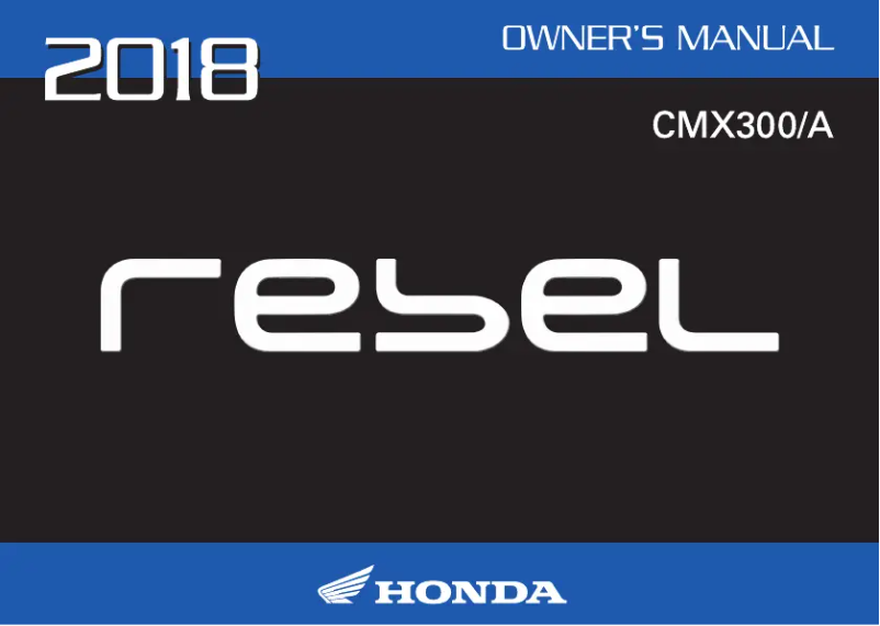Page 1 de la notice Manuel utilisateur Honda CMX300 (2018)