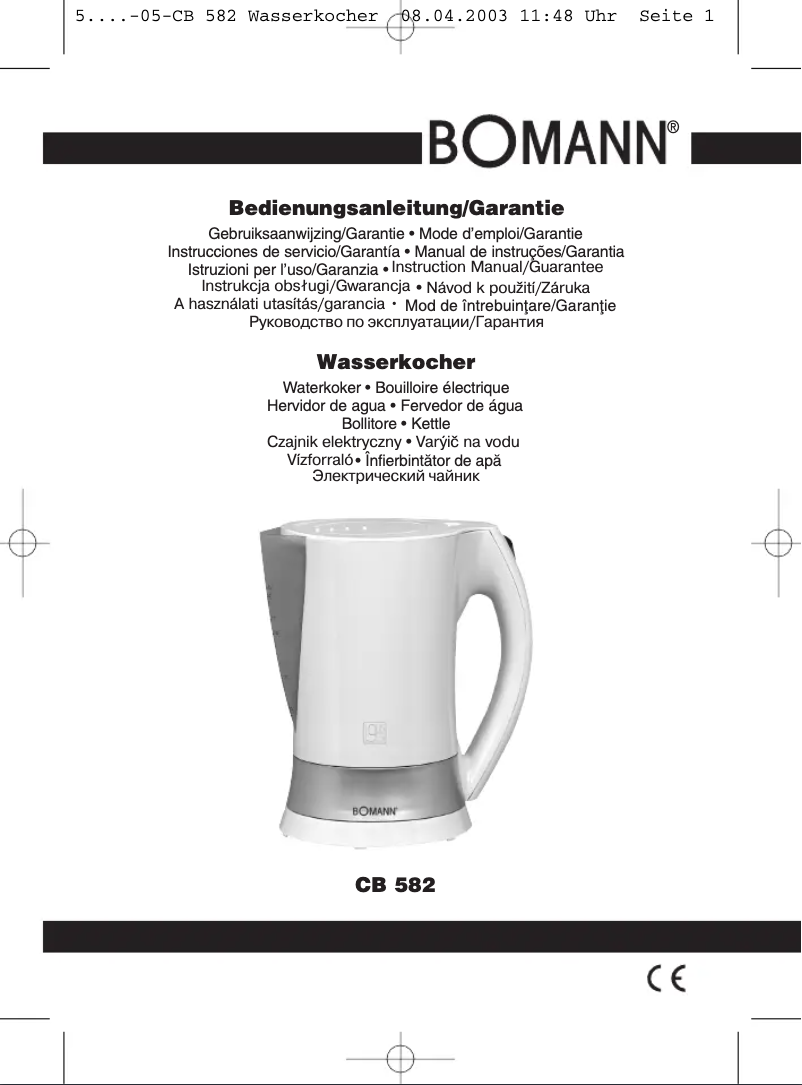 Page n°1 - Manuel utilisateur Bomann CB 582