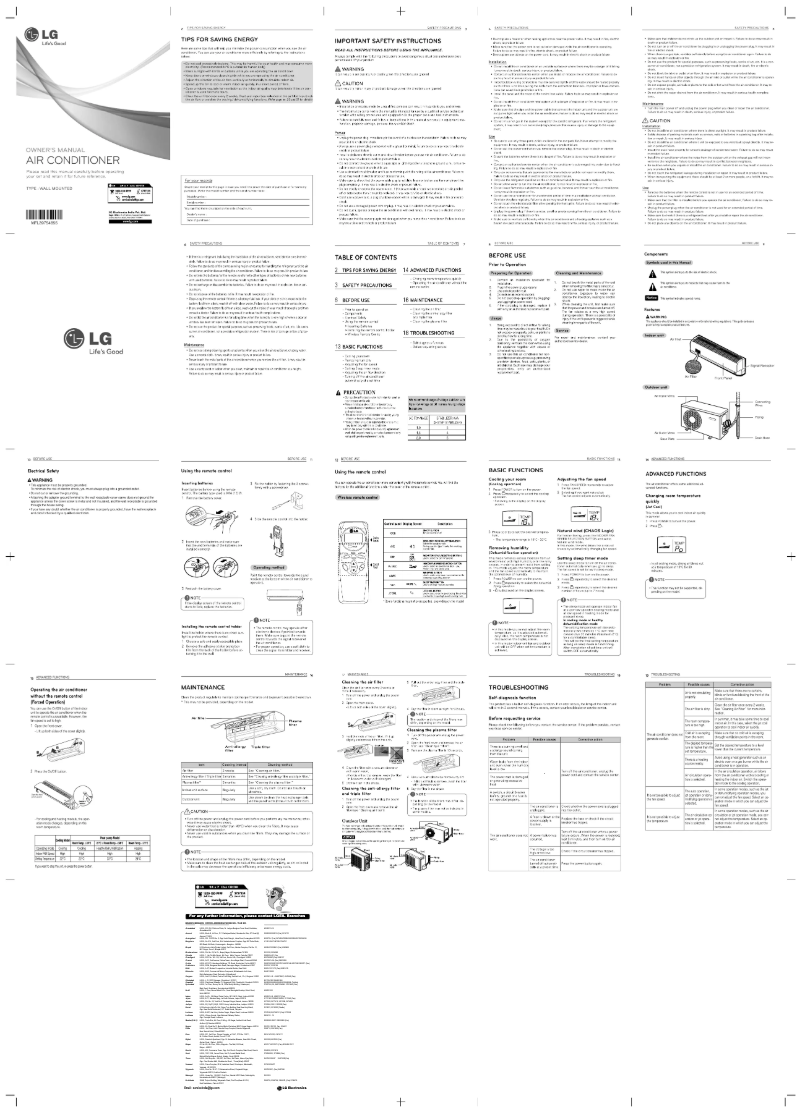 Page n°1 - Manuel utilisateur LG LSU5UR3A4