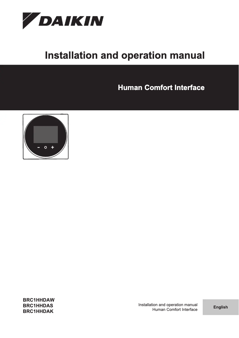 Page 1 de la notice Manuel utilisateur Daikin BRC1HHDAW