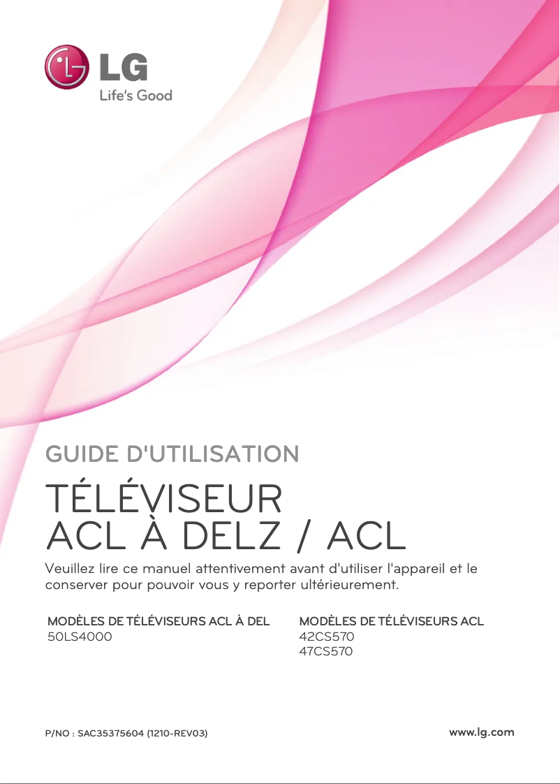 Page n°1 - Manuel utilisateur LG 50LS4000
