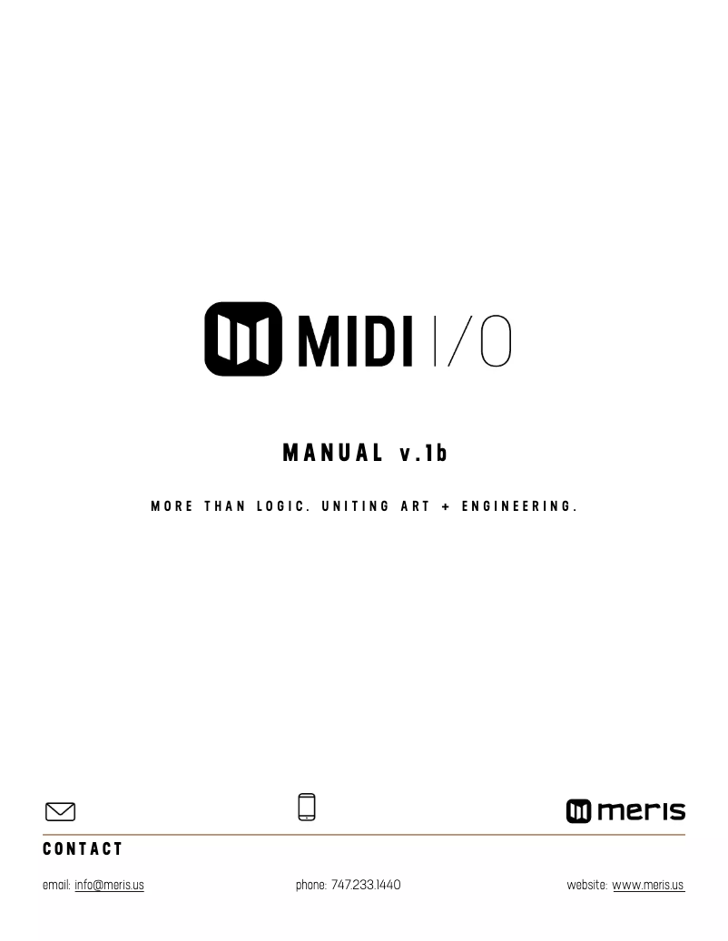 Image de la première page du manuel de l'appareil MIDI I/O