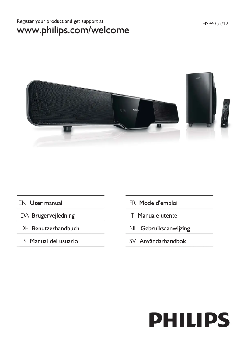 Page n°1 - Manuel utilisateur Philips HSB4352