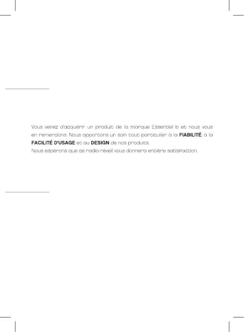 Page 1 de la notice Manuel utilisateur Essentiel B Wave Up