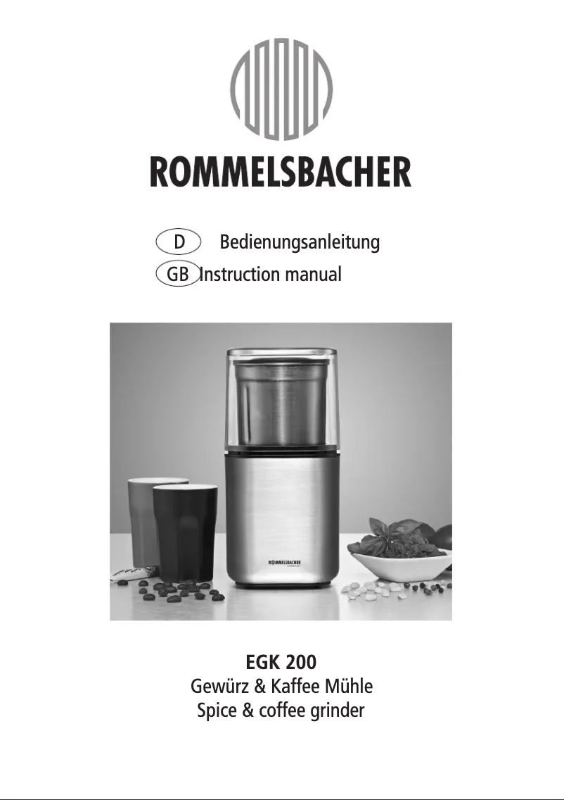 First page image of the manual for EGK 200