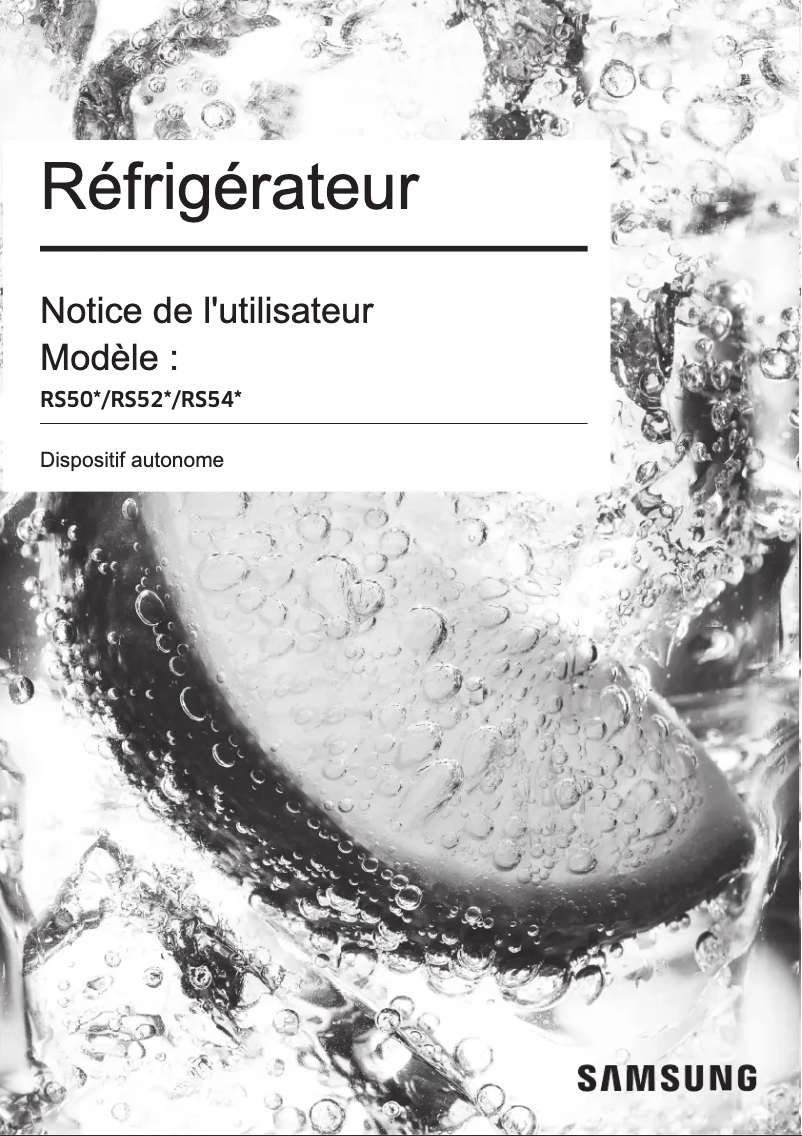 Image de la première page du manuel de l'appareil RS50N3513S8