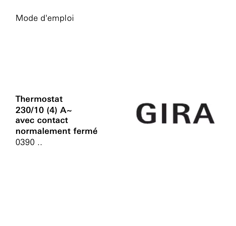 Página 1 del manual Manual de usuario Gira 0390