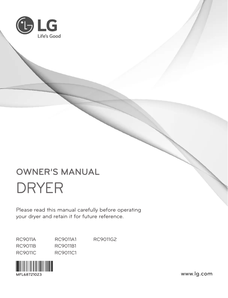 Page 1 de la notice Manuel utilisateur LG RC9011G2