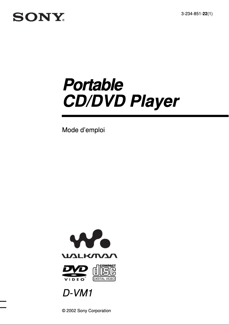 Image de la première page du manuel de l'appareil D-VM1