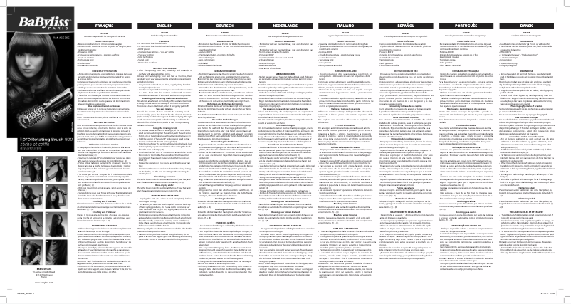 Page 1 de la notice Manuel utilisateur BaByliss iPro 800