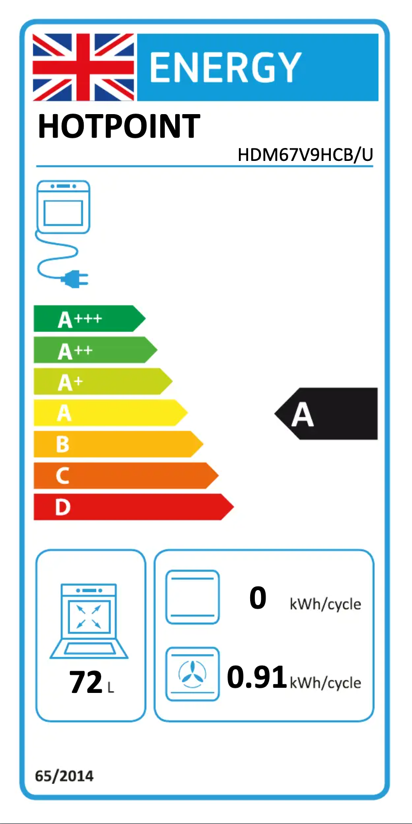 Page 1 de la notice Label énergétique Hotpoint HDM67V9HCB/U