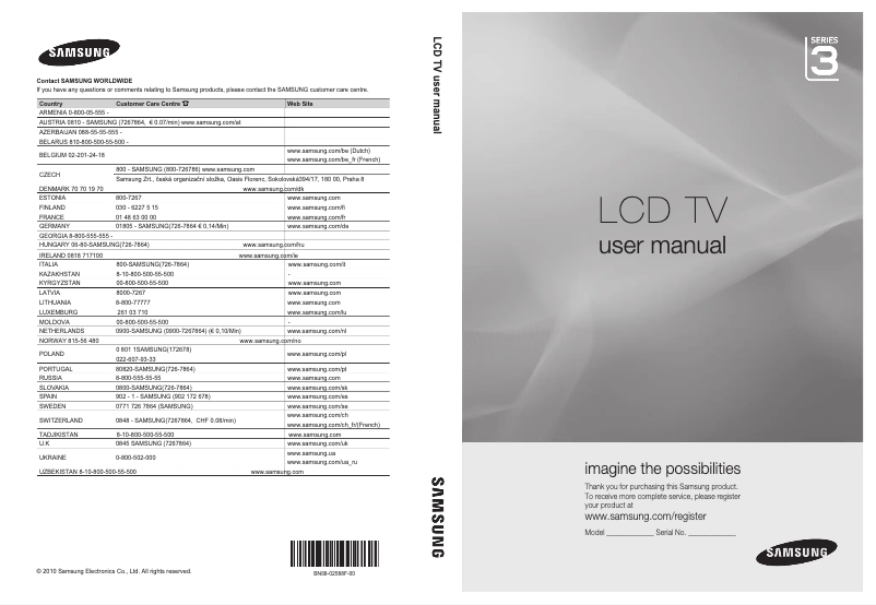 Página 1 del manual Manual de usuario Samsung LE-22C350