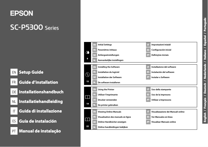 Page 1 de la notice Guide d'installation Epson SureColor SC-P5300