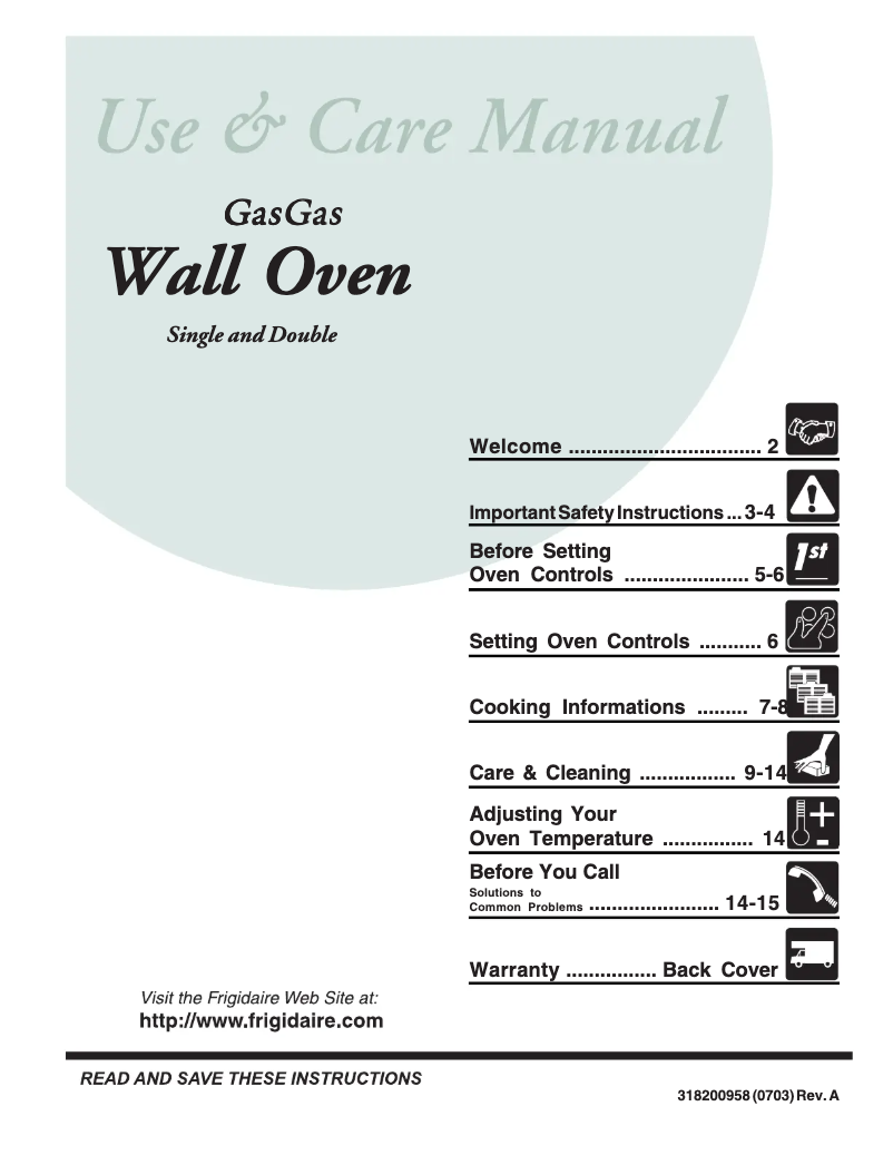 Page n°1 - Manuel utilisateur Frigidaire FGB24L2EC