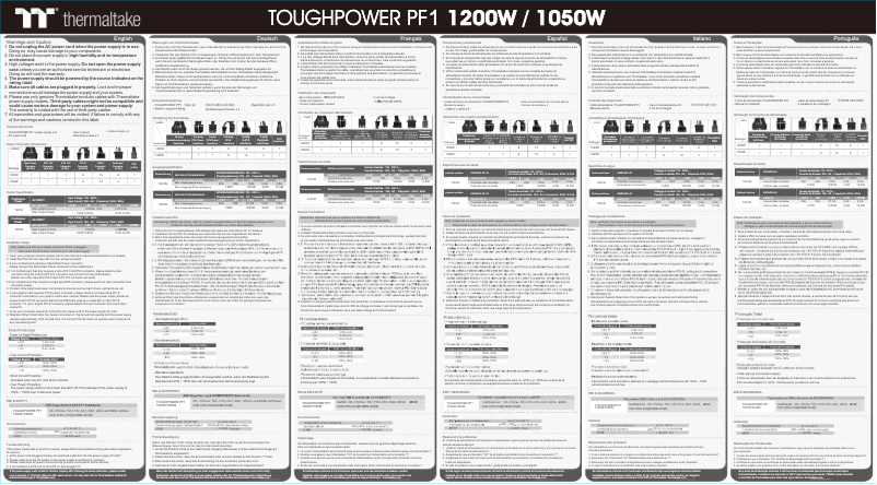 Page n°1 - Guide de démarrage rapide Thermaltake Toughpower PF1