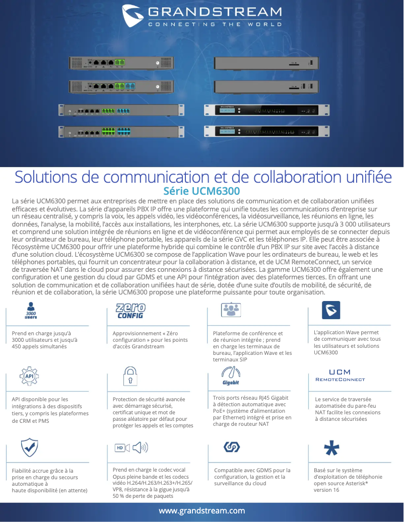 Page n°1 - Fiche technique Grandstream UCM6300
