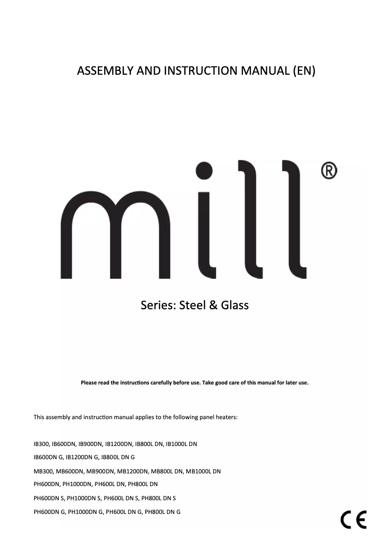 Page n°1 - Manuel utilisateur Mill PH800L DN G