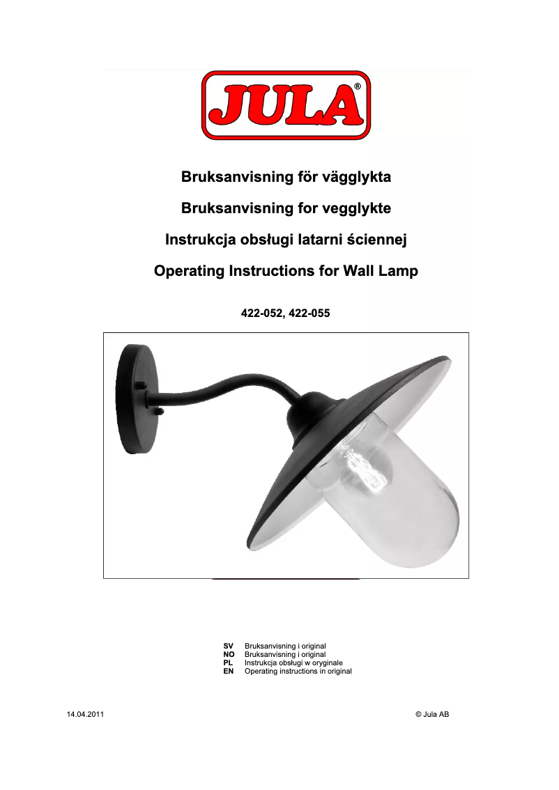 Page n°1 - Manuel utilisateur Anslut 422-055