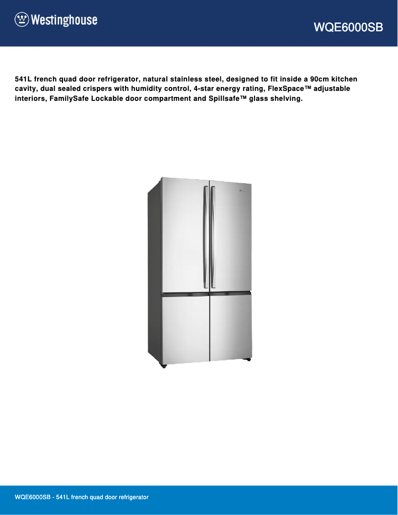 Image de la première page du manuel de l'appareil WQE6000SB