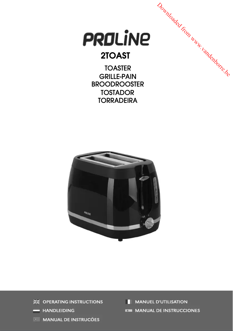 Page 1 de la notice Manuel utilisateur Proline 2TOAST