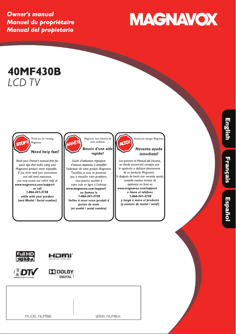 Image de la première page du manuel de l'appareil 40MF430B