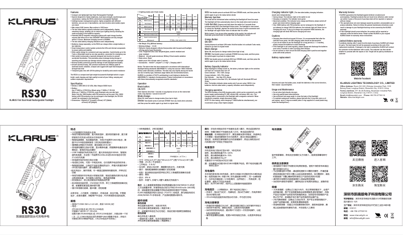 Image de la première page du manuel de l'appareil RS30BA
