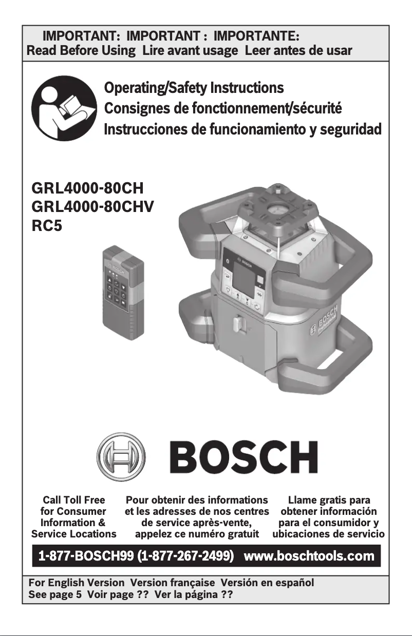 Página 1 del manual Manual de usuario Bosch GRL4000-80CHV