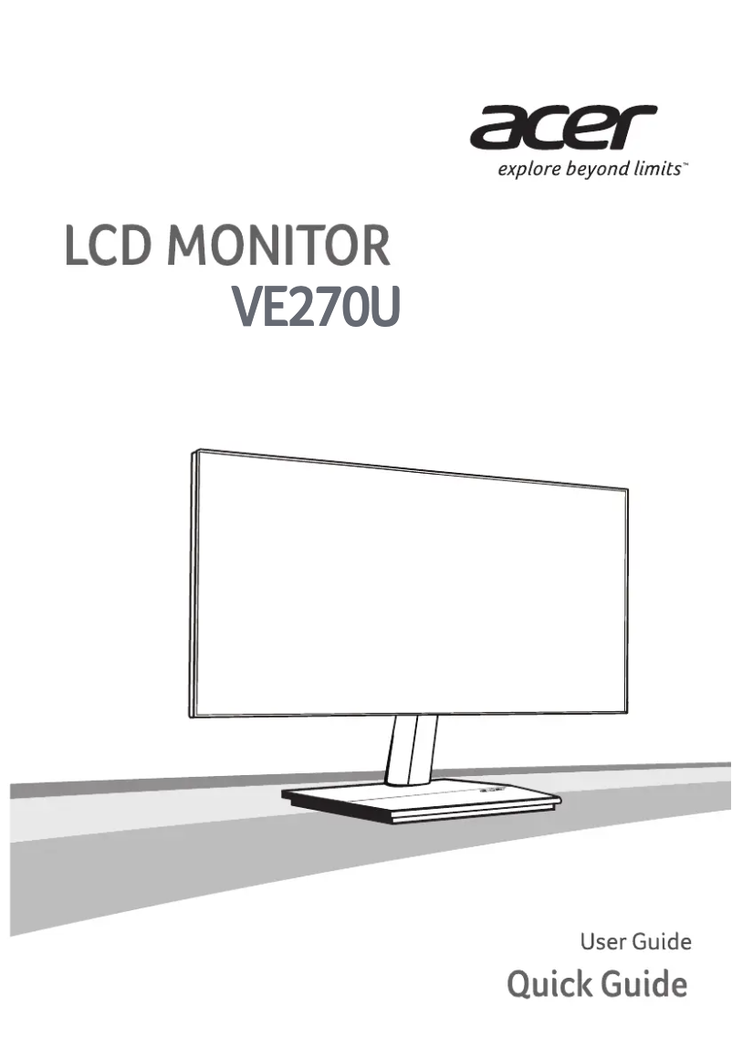 Page n°1 - Guide de démarrage rapide Acer VE270U
