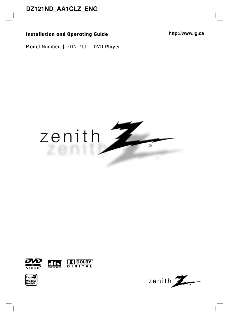 Page n°1 - Manuel utilisateur LG ZDA-710