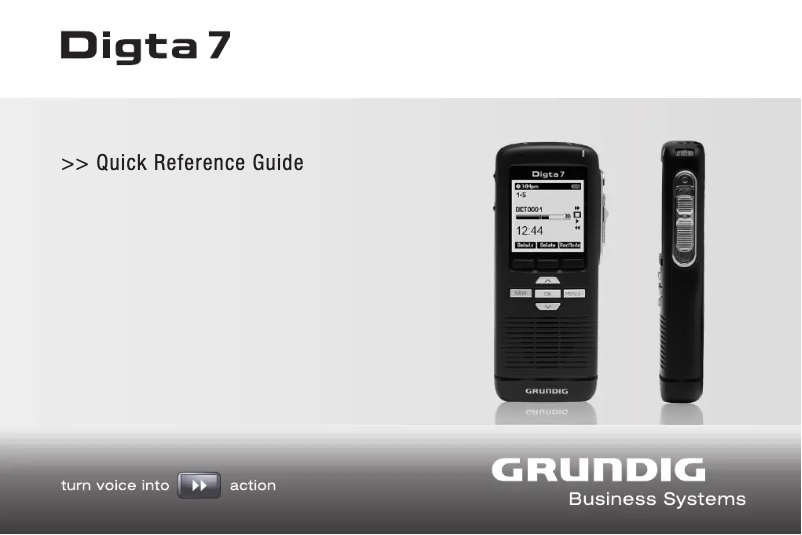 Page n°1 - Manuel utilisateur Grundig Digta 7